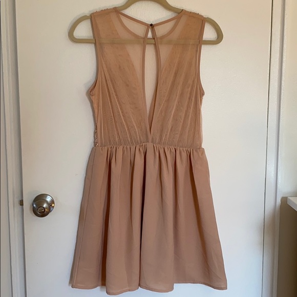 NUDE SEQUINS DRESS - Picture 2 of 4